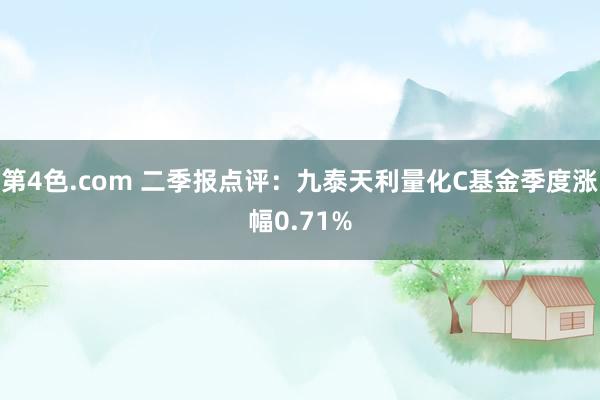 第4色.com 二季报点评：九泰天利量化C基金季度涨幅0.71%