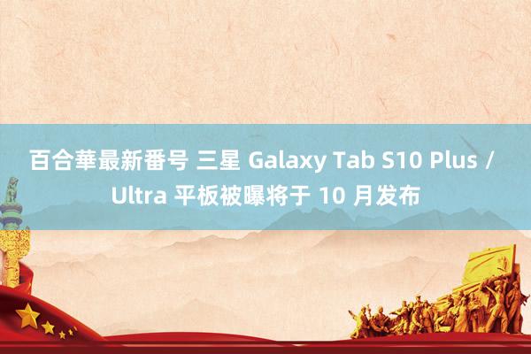 百合華最新番号 三星 Galaxy Tab S10 Plus / Ultra 平板被曝将于 10 月发布