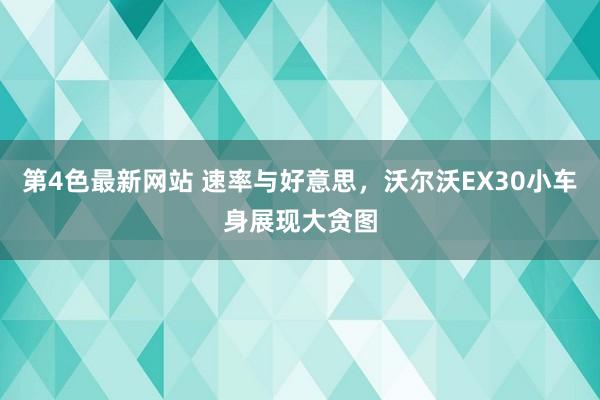 第4色最新网站 速率与好意思，沃尔沃EX30小车身展现大贪图