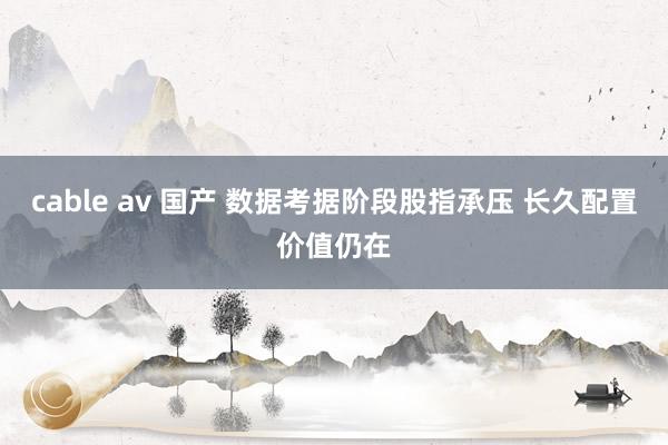 cable av 国产 数据考据阶段股指承压 长久配置价值仍在