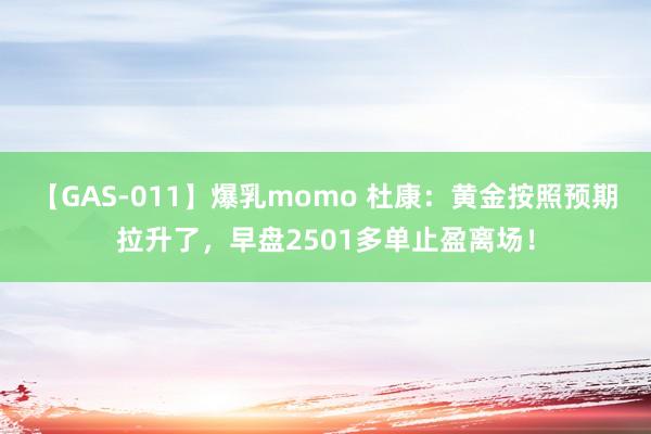 【GAS-011】爆乳momo 杜康：黄金按照预期拉升了，早盘2501多单止盈离场！