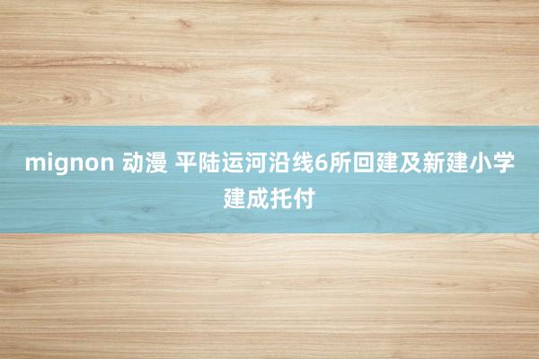 mignon 动漫 平陆运河沿线6所回建及新建小学建成托付