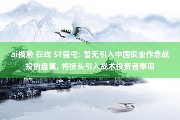 ai换脸 在线 ST盛屯: 暂无引入中国铜业作念战投的盘算， 将接头引入战术投资者事项