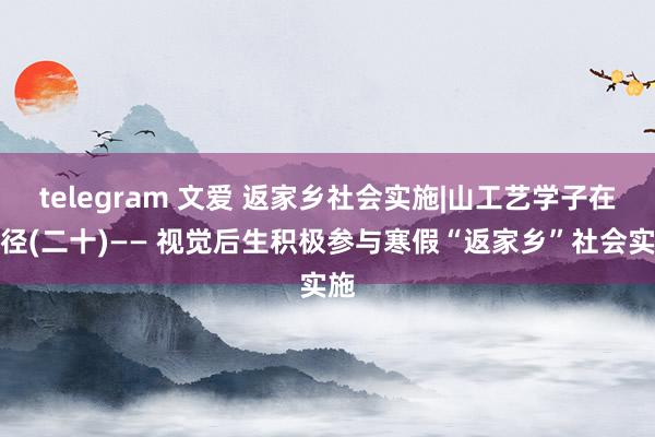 telegram 文爱 返家乡社会实施|山工艺学子在行径(二十)—— 视觉后生积极参与寒假“返家乡”社会实施