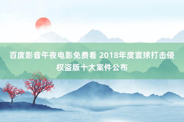 百度影音午夜电影免费看 2018年度寰球打击侵权盗版十大案件公布